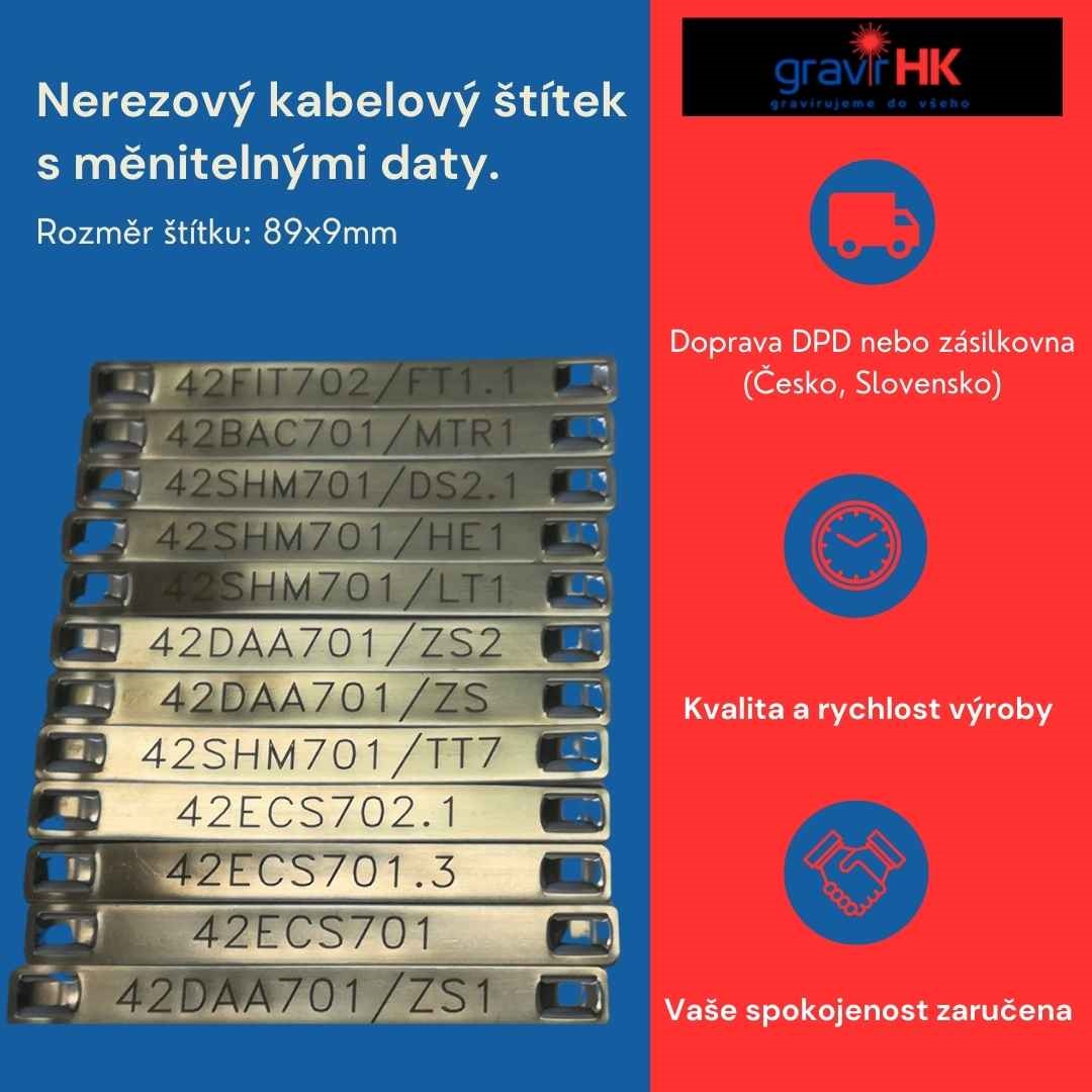 Nerezové kabelové štítky s laserovým gravírováním